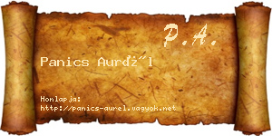Panics Aurél névjegykártya